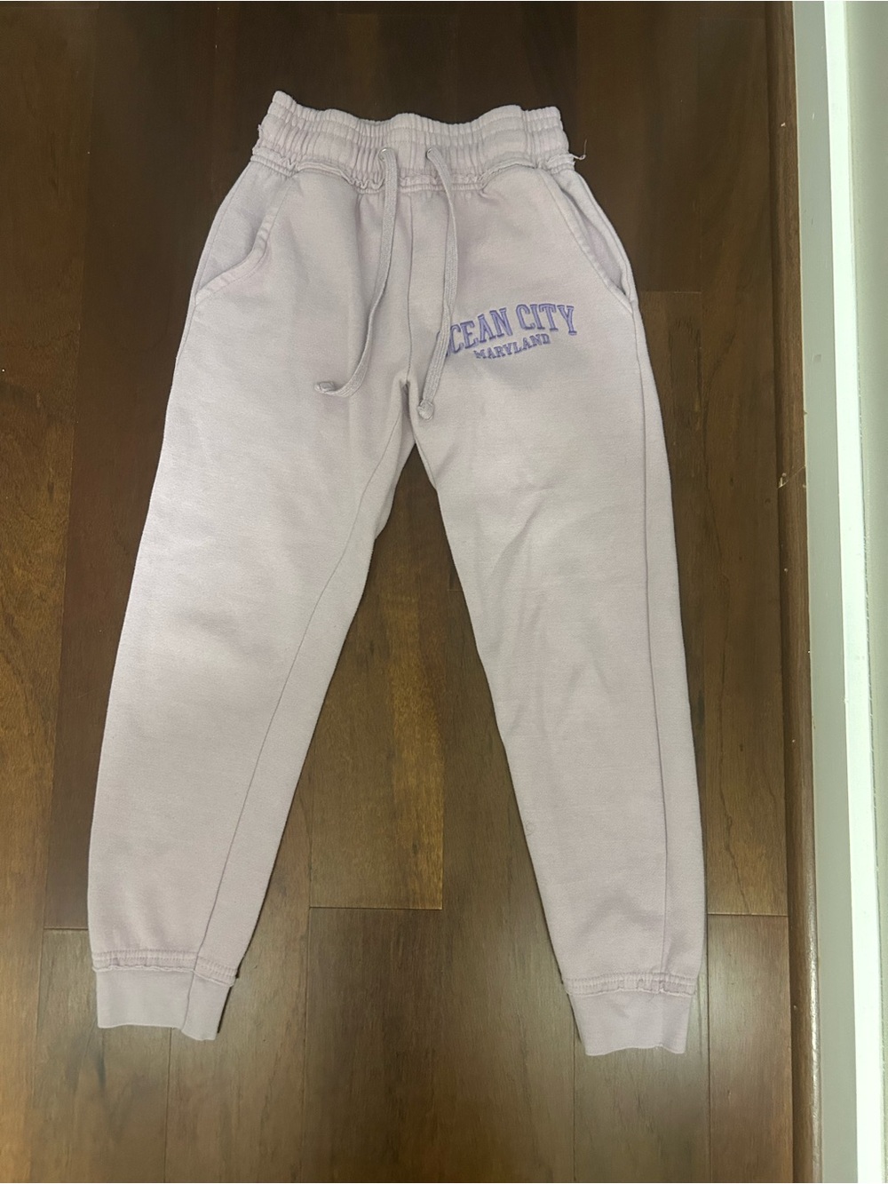 Sensations Women’s Sz S Violet Purple Ocean City Cotton Blend Jogger Sweat Pants